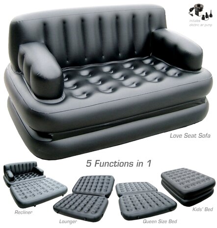 Bestway Opblaasbank lucht bed opblaasbare zit slaapbank sofa 5 in 1